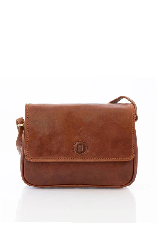 Image of PRIMEHIDE 'Orion' Leather Womens Flap Over Bag Tan