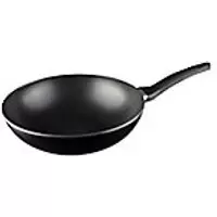 image of MasterChef Wok Pan Forged Aluminium, Non-Stick Coating Black, Silver 28 cm