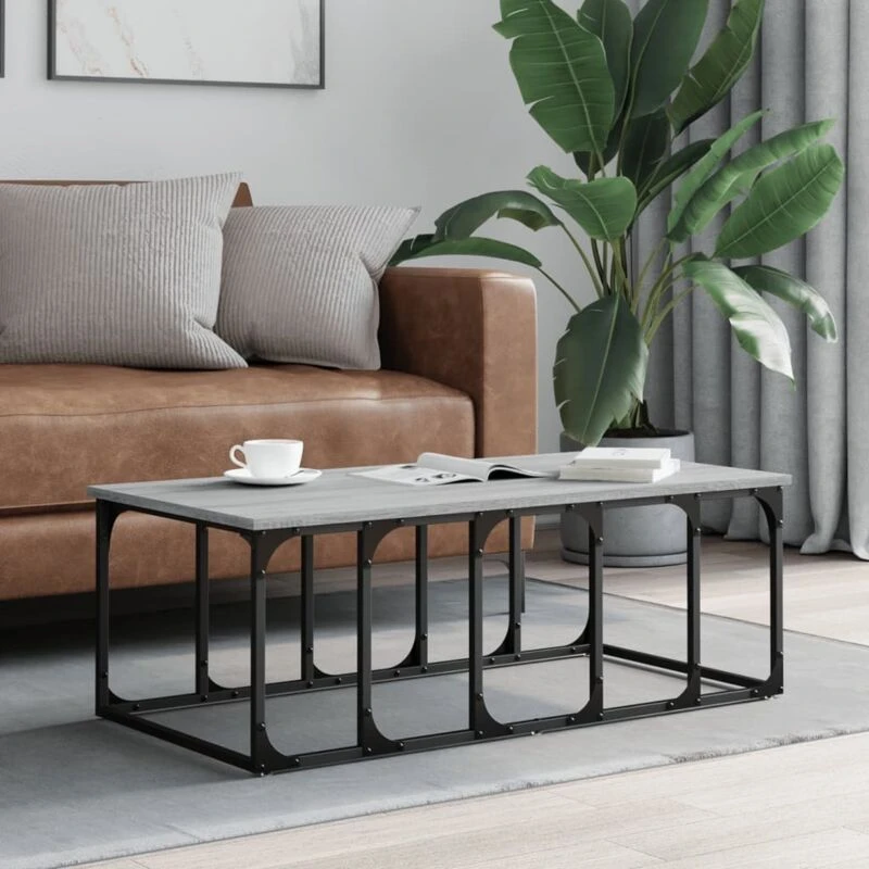 Image of Vidaxl Coffee Table Grey Sonoma 100X50X35.5cm Engineered Wood, Grey 833381