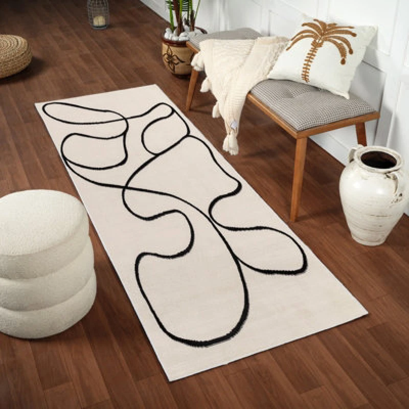 Image of Livabliss Scandi Modern Beige Lylou Area Rug 80 X 150 Cm - Easy Care, Non Shedding, Ideal For Living Room & Bedroom