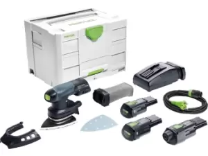 image of Festool DTSC400Li3 1I-Set GB 18V 2x3.1Ah 100x150mm Bluetooth Delta Sander Set