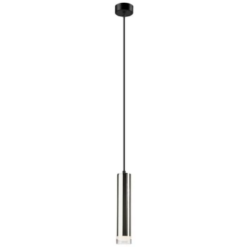 image of Lamkur Lighting - Diego Slim Pendant Ceiling Lights Chrome, 1x E27