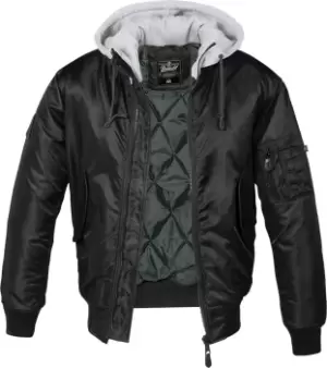 Image of Brandit MA1 Sweat Hooded Jacket, black-grey, Size 2XL, black-grey, Size 2XL
