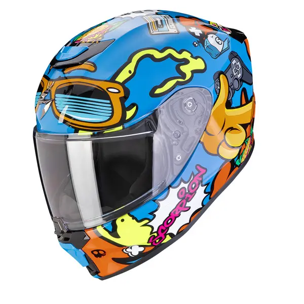 Image of Scorpion EXO-JNR Fun Blue Orange Full Face Helmet Size S