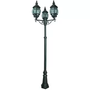 image of 03-searchlight - Floor lamp 3 bulbs Bel Aire, in Black aluminum and glass