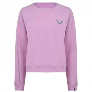 Image of TRUE RELIGION Reflective Logo Sweatshirt - Gelato Pink