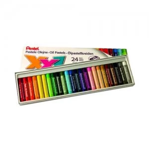 image of Pentel Oil Pastels Assorted Large Pack of 24 GHT-24