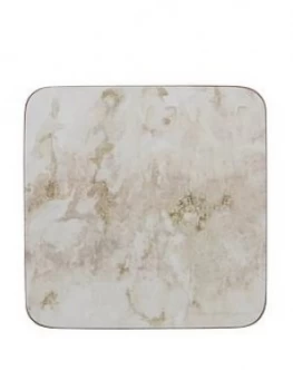 image of Creative Tops 'Grey Marble' Premium Printed Drinks Coasters With Cork Back - Grey/White (Set Of 6)