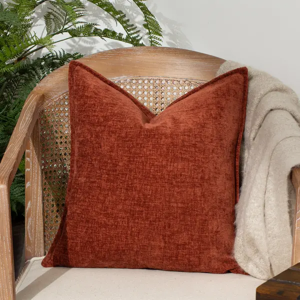 image of Buxton Cushion Burnt Orange, Burnt Orange / 50 x 50cm / Polyester Filled