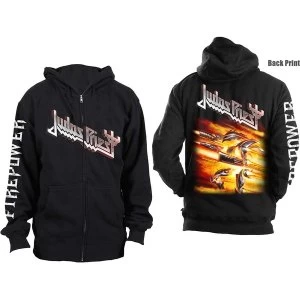 Image of Judas Priest - Firepower Unisex Large Zipped Hoodie - Black