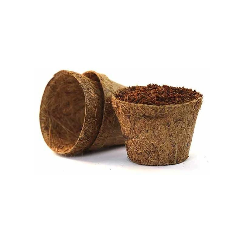 Image of Coir Pots - Pack of 10 - Fibre/Latex - H8cm CoirProductsCPUK8CP10