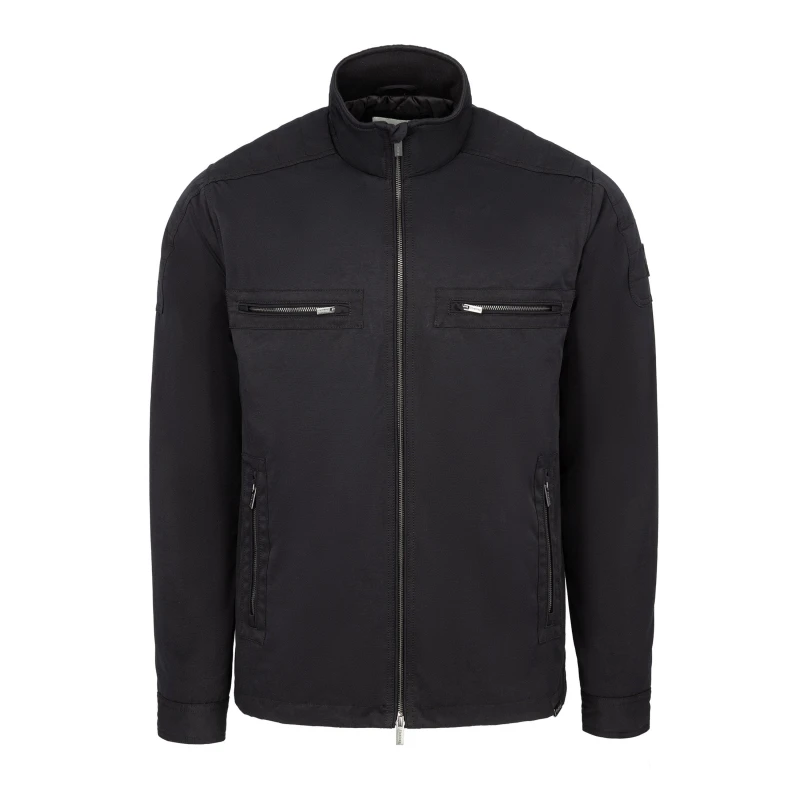 Image of Firetrap Mens Langton Cotton Long Sleeve Harrington Jacket Black male XS