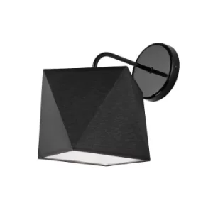 Image of Carla Wall Lamp, Fabric Shade Black, 1x E27