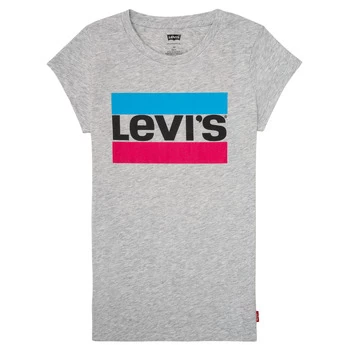 image of Levis SPORTSWEAR LOGO TEE Girls Childrens T shirt in Grey ans,4 years,5 years,6 years