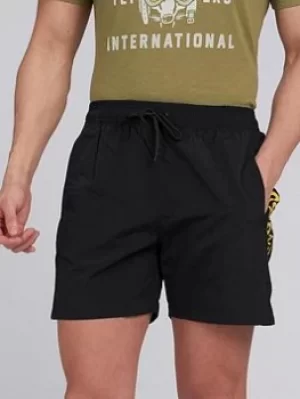 Image of Barbour International Large Logo Swimshort, Black Size M Men