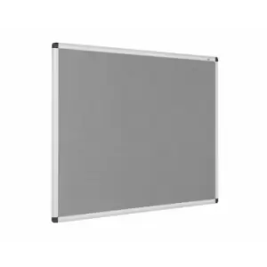 Image of Metroplan Eco-Colour Aluminium Framed Flame Resistant Noticeboard 1200 x 1800mm, Grey