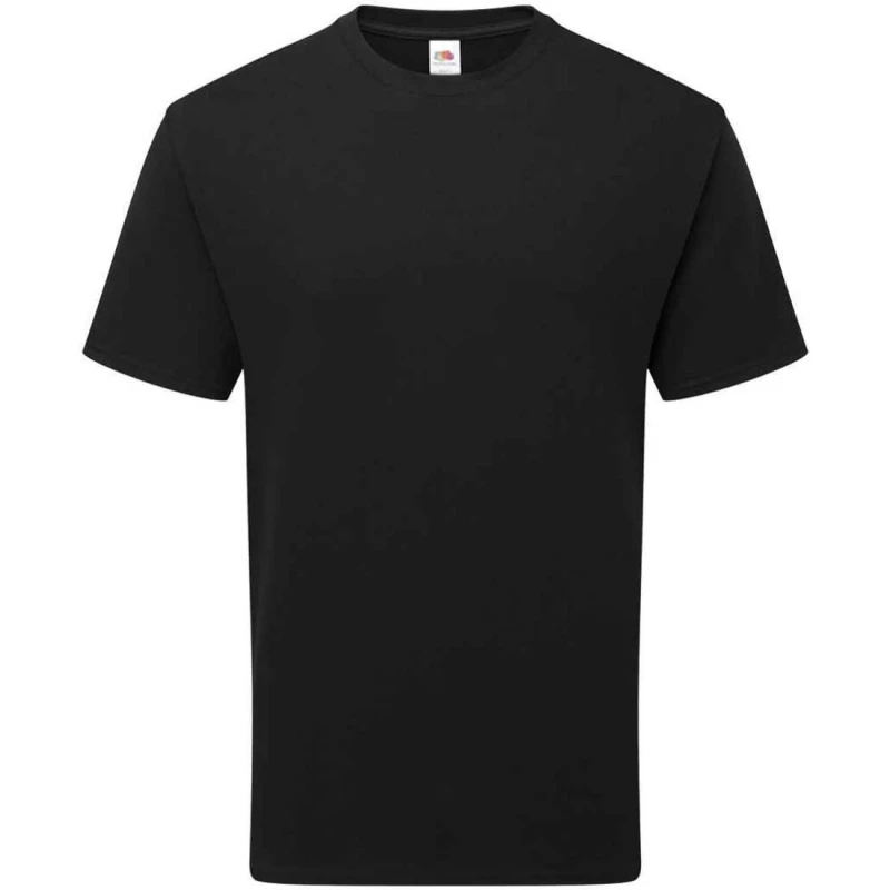 Image of Fruit Of The Loom Fruit of the Loom Men Cotton T-Shirt in Black Size: Small Black S Male 5063703137126