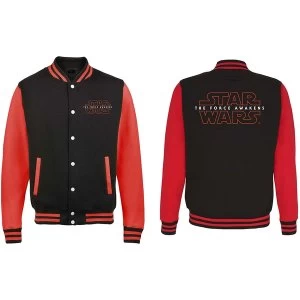 Image of Star Wars - Episode VII Logo Unisex XX-Large Varsity Jacket - Black/Red