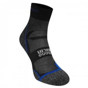 Image of Hilly Supreme Anklet Socks Mens - Black/Grey/Blue