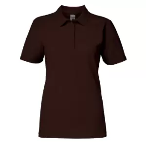 Gildan Softstyle Womens/Ladies Short Sleeve Double Pique Polo Shirt (S) (Dark Chocolate)