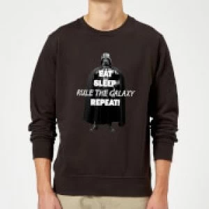 Image of Star Wars Eat Sleep Rule The Galaxy Repeat Sweatshirt - Black