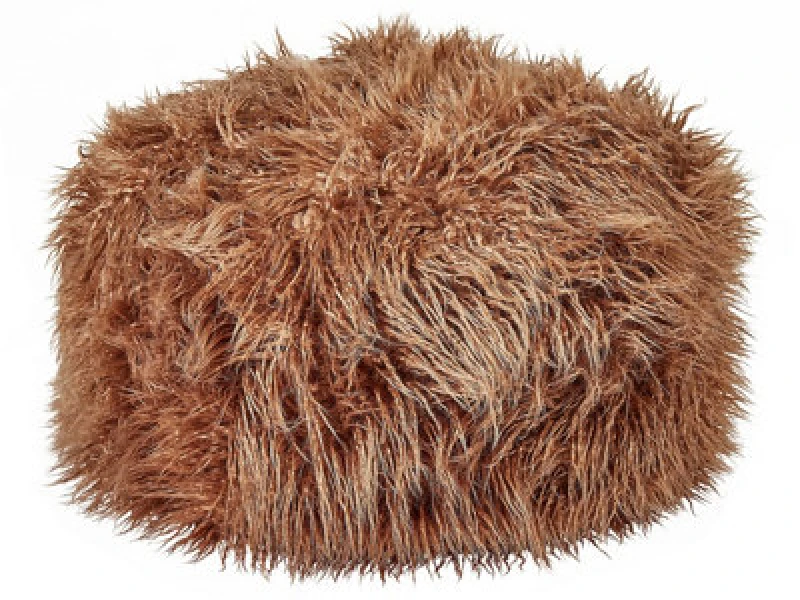 Image of Beliani Pouffe Tukki Faux Fur Brown