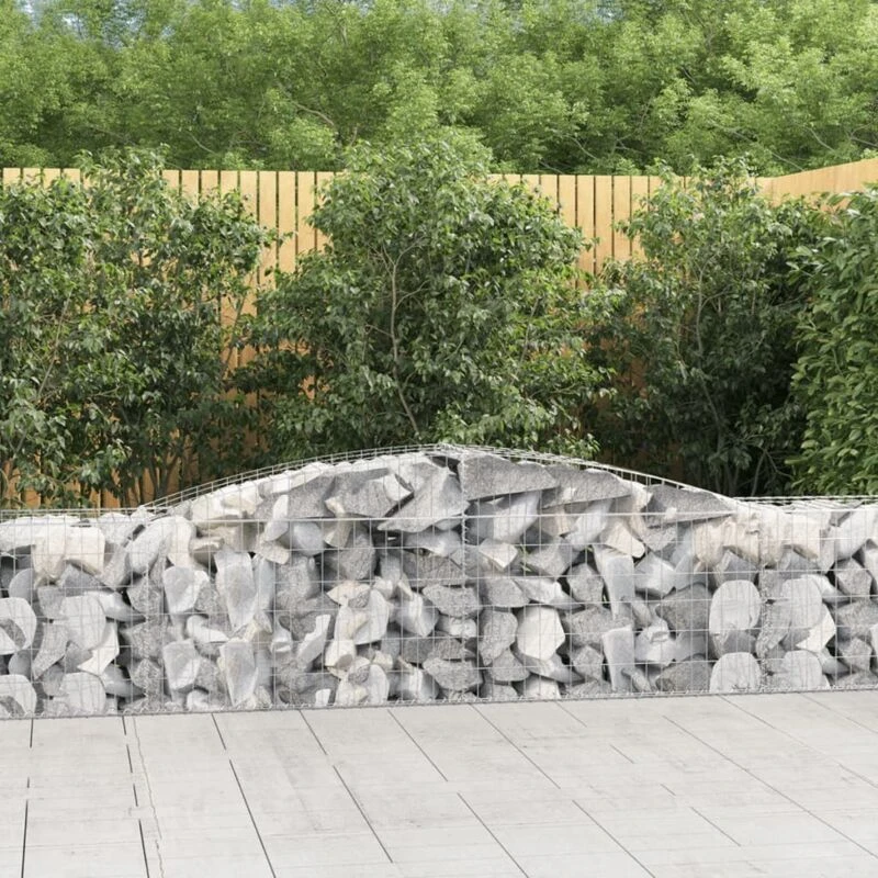 Image of VIDAXL Arched Gabion Baskets 3 pcs 400x50x60/80cm Galvanised Iron vidaXL 8720845575540
