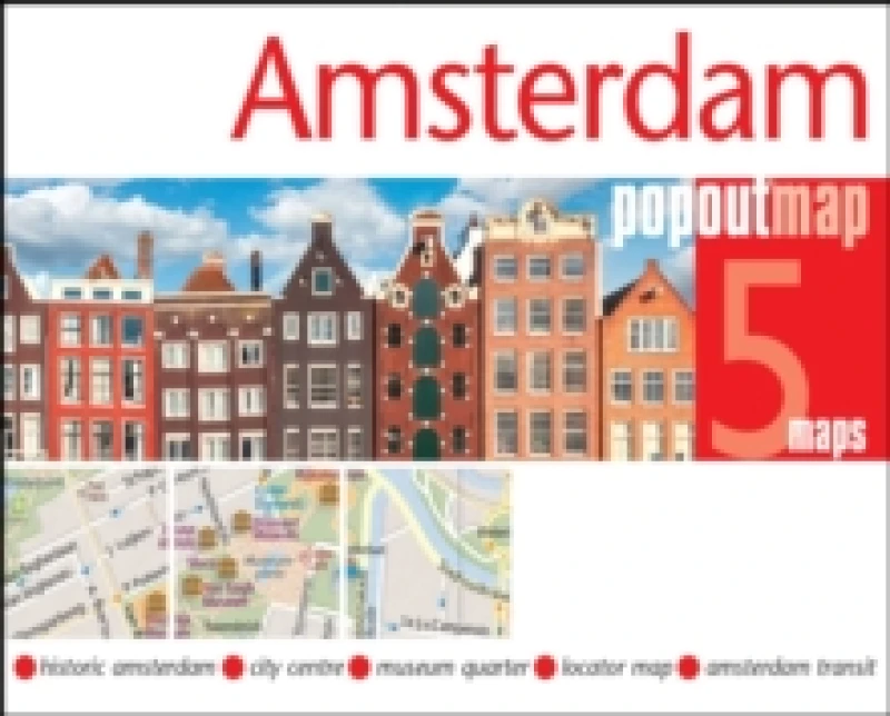Image of Amsterdam PopOut Map - pocket size, pop up map of Amsterdam city centre : Includes transport map Sheet map, folded