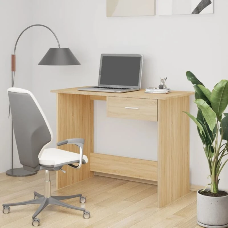 Image of vidaXL Desk Engineered Wood Sonoma Oak Corner Desk Writing Table Workstation