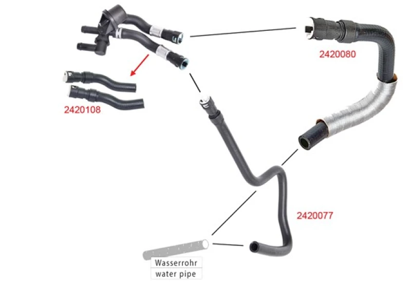 Image of Radiator hose METZGER 2420080