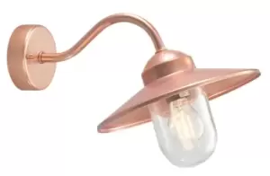 image of 1 Light Outdoor Fisherman Dome Wall Lantern Light Copper IP55, E27