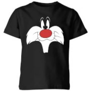 Image of Looney Tunes Sylvester Big Face Kids T-Shirt - Black - 11-12 Years