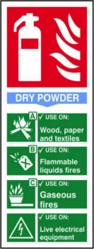 Image of Fire Ext : Dry Powder Sign Rigid 1mm PVC Brd