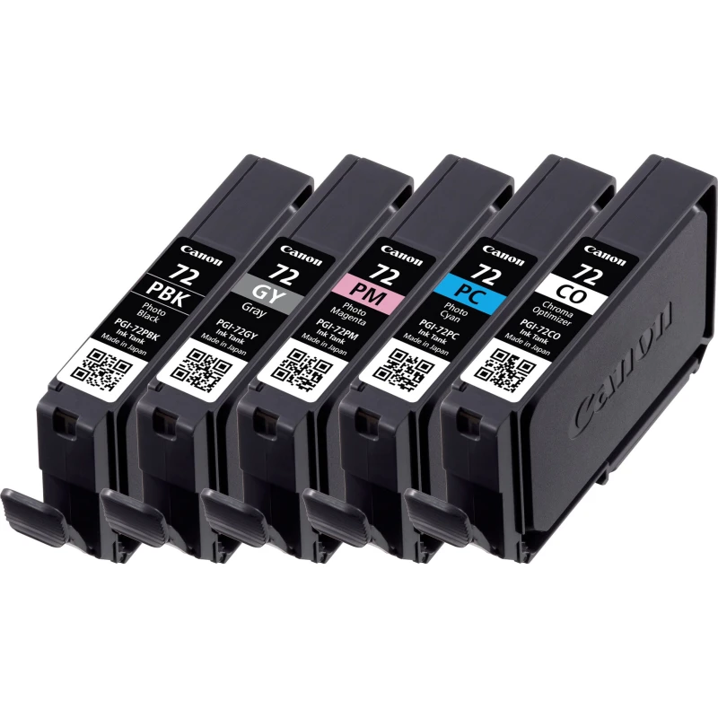 Image of Canon PGI72 Grey Photo Black Cyan Magenta Chroma Optimizer Standard Capacity Ink Cartridge 5 x 14ml Multipack - 6403B007 CAPGI72PHOTOMULTI