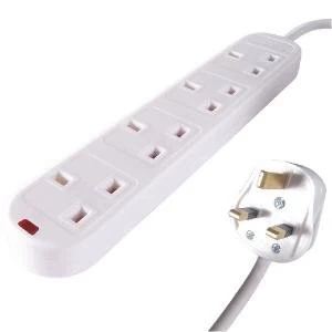 Image of Connekt Gear UK 4-Gang Mains Power Surge Protected Extension Block 5m
