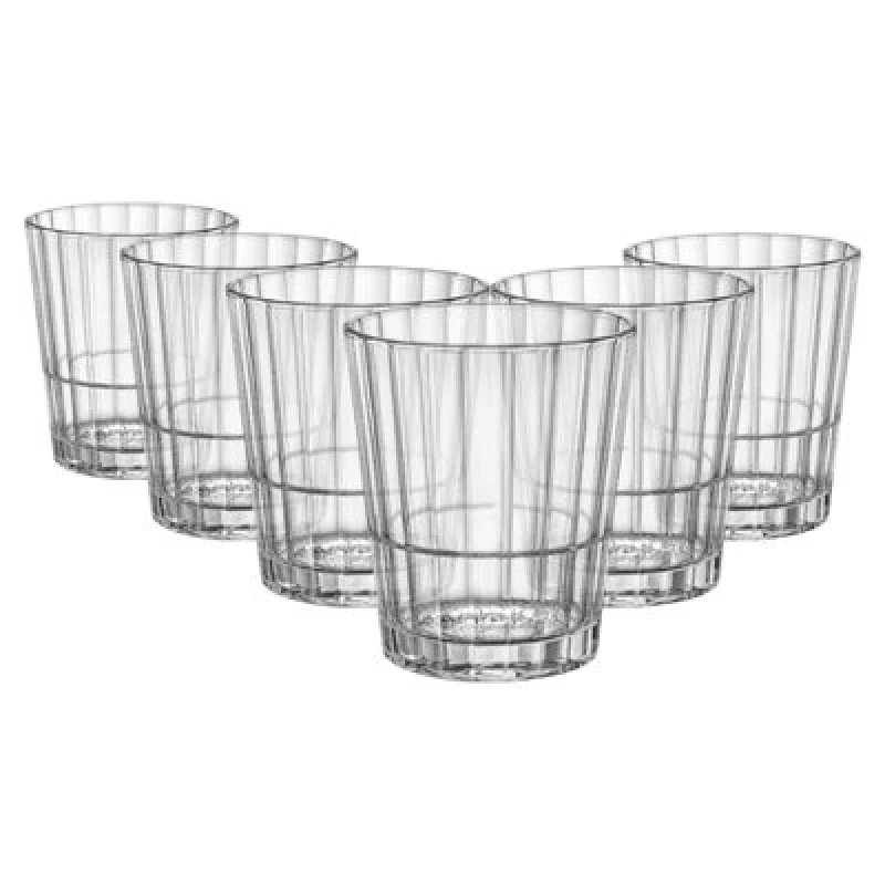 Image of Bormioli Rocco Oxford Bar Stacking Double Whisky Glasses - 374ml - Clear - Pack of 6 Clear unisex
