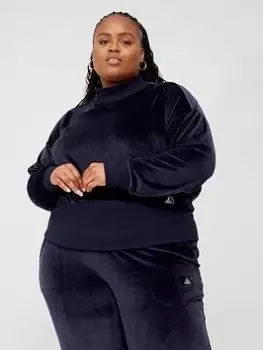 Image of adidas Holidayz Velvet Sweat (Plus Size) - Navy, Size 2X, Women