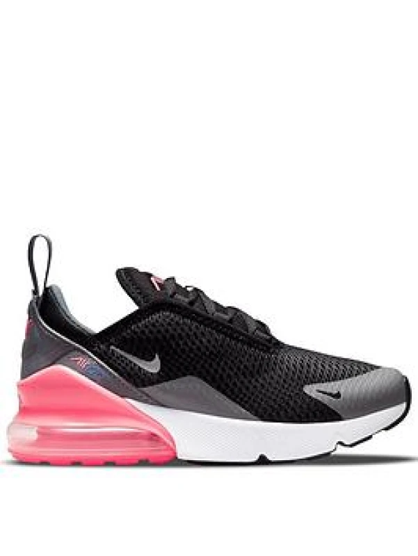Image of Nike Air Max 270 Little Kids Shoe - Black Female 1