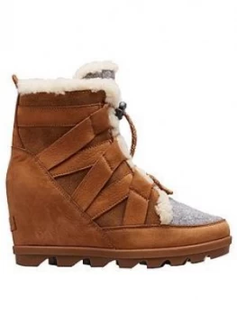 Image of SOREL Joan Of Arctic Wedge Ankle Boot, Camel Brown, Size 3, Women