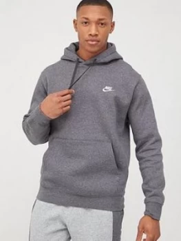 Image of Nike Sportswear Club Overhead Hoodie - Charcoal Heather