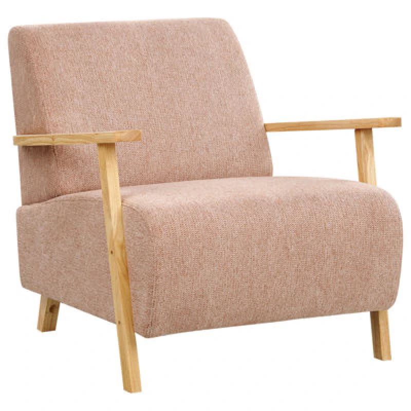 Image of Beliani Retro Armchair Lesja Fabric Pink