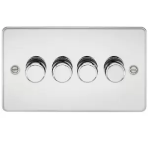 image of KnightsBridge Flat Plate 4G 2 way 10-200W (5-150W LED) trailing edge dimmer - Polished Chrome