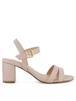 image of Dune London Dune Wf Merisa Block Heel Sandal - Rose Gold, Metal, Size 5, Women