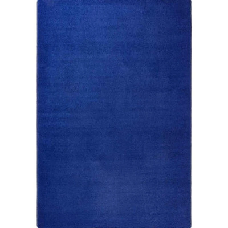 Image of The Rugs Uni Colours Modern Plain Rug Short Pile Polypropylene Area Rug In Blue