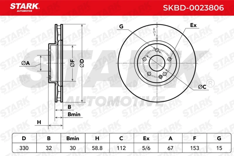 Image of Brake disc STARK SKBD-0023806