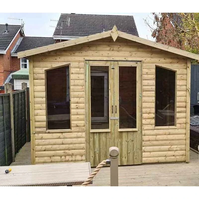 Image of Churnet Valley Garden Furniture Ltd 10 X 8 Chatsworth Summerhouse - Timber - Garden Furniture in Brown Brown Unisex