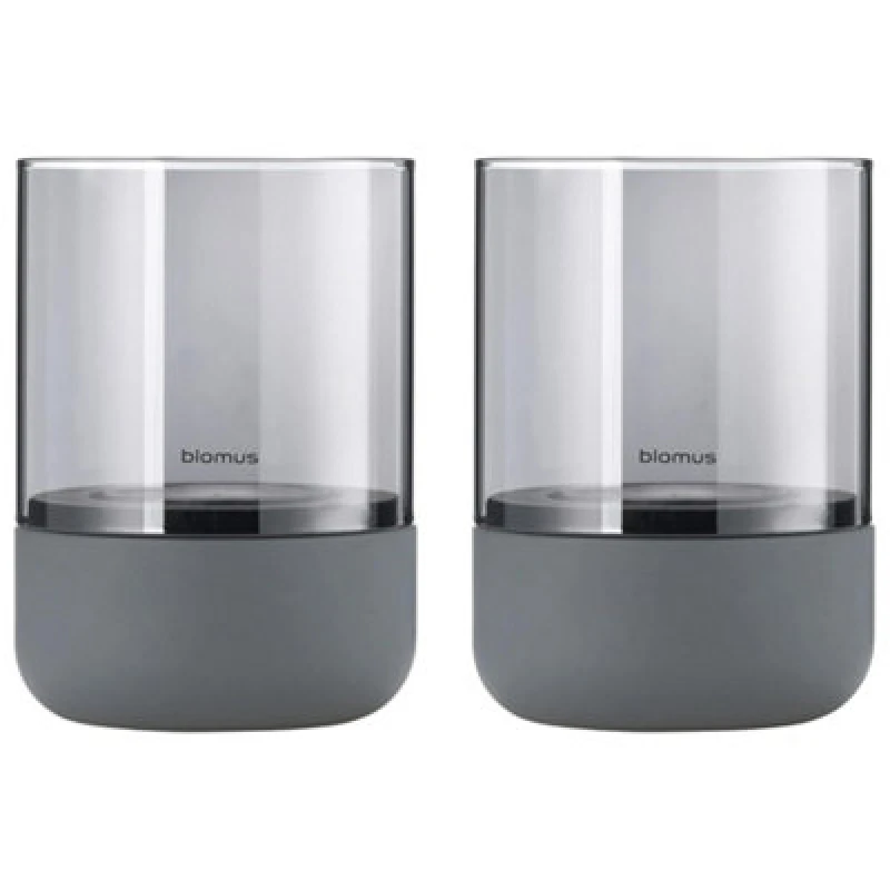 Image of Blomus Set Of 2 Calma Tealight Holder Extra Small - Steel Grey