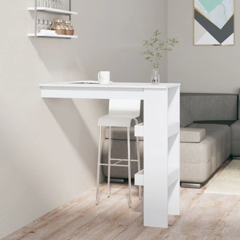 Image of VIDAXL Vidaxl - Wall Bar Table White 102x45x103.5cm Engineered Wood 8720286966006