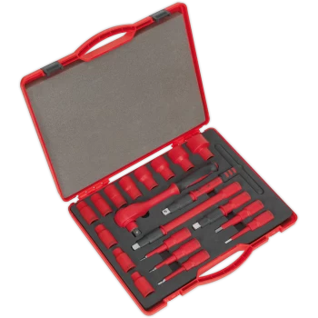 Image of Sealey 20 Piece 1/2" Drive VDE Insulated Socket Set Metric 1/2"