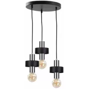 Keter Unica Cluster Pendant Ceiling Light Black, Silver, 35cm, 3x E27